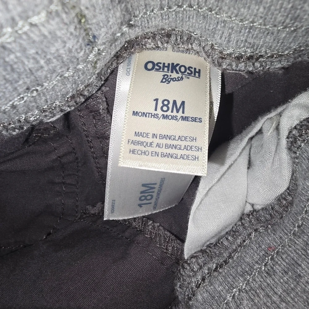 OshKosh Childrens Place Jogger Pants Boys 18M 24M Blue Gray Cotton Twill Bundle